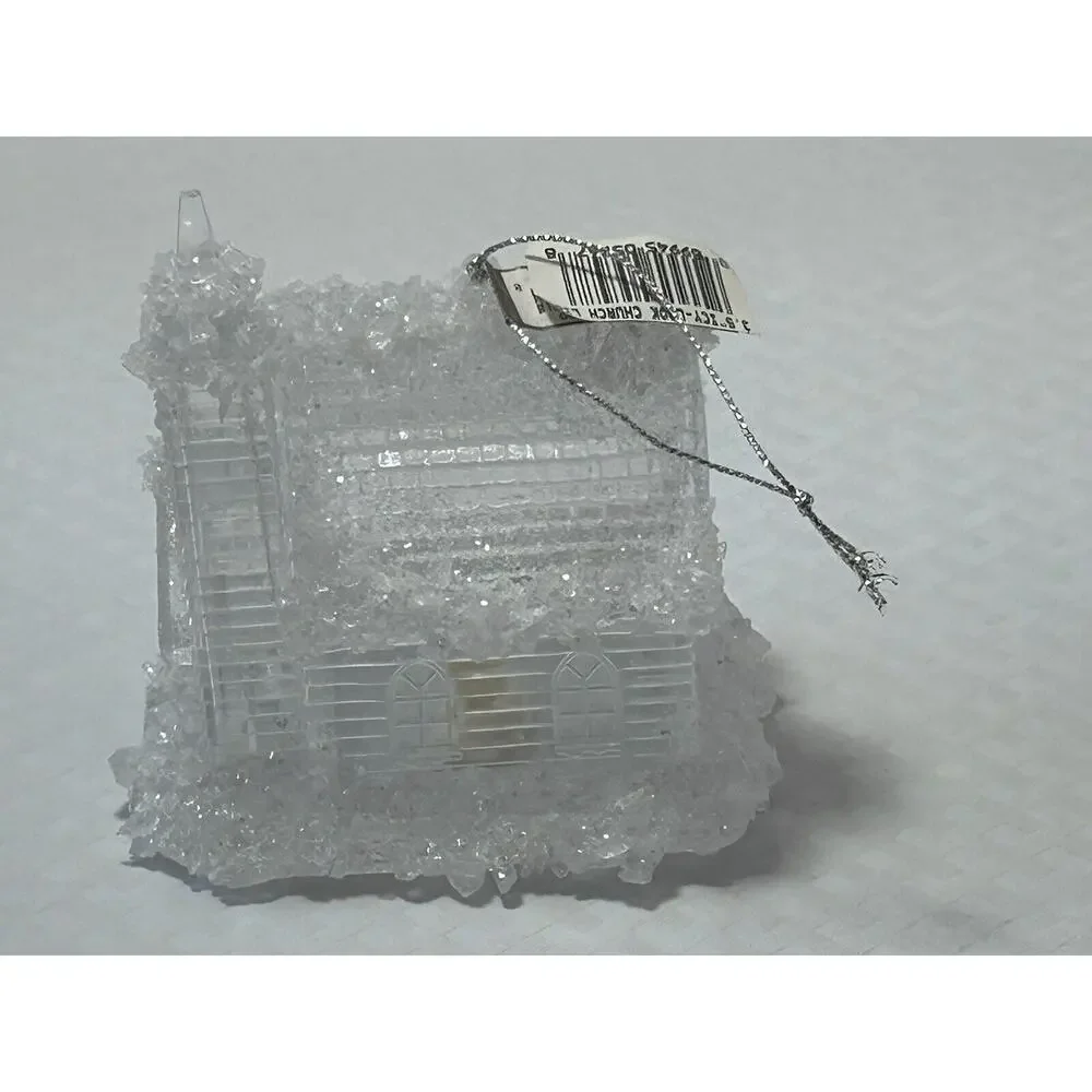 Icy Look Clear‎ acrylic Church building Christmas Tree Light Cover Ornament